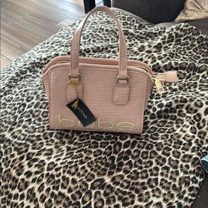 Bebe Blush Croc-Embossed Mini Bag